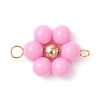 Acrylic Round Beaded Flower Connector Charms PALLOY-JF03846-01-2