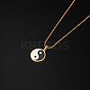 304 Stainless Steel Enamel Yin Yang Pendant Necklaces for Women LS-VV9279-1-4