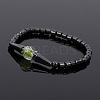 Synthetic Hematite Column & Cone Beaded Stretch Adjustable Magnetic Therapy Anklets with Luminous Beads FS-WGCFE2C-01-2