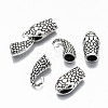 Tibetan Style Alloy Hook and Snake Head Clasps TIBE-N011-040AS-RS-1