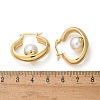 304 Stainless Steel & ABS Plastic Imitation Pearl Huggie Hoop Earrings EJEW-S253-24G-5
