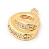Brass Micro Pave Cubic Zirconia Charms KK-C117-12G-E-2