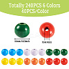 240Pcs 6 Colors Natural Wooden Beads WOOD-TA0002-74A-5