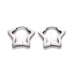 Tarnish Resistant 304 Stainless Steel Star Huggie Hoop Earrings STAS-J033-07P-2