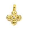Brass Micro Pave Clear Cubic Zirconia Pendants KK-P263-06B-G-1