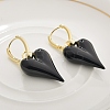 Brass Enamel Hoop Earrings for Women EJEW-U055-26G-01-1