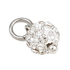 Round Handmade Polymer Clay Rhinestone Charms PALLOY-JF04456-4