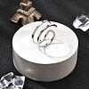 304 Stainless Steel Hollow Cuff Rings for Women RJEW-S395-01P-2