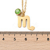 304 Stainless Steel Glass Drill Birth Stone Constellation Pendant Necklaces LS-STAS-D305-08G-H-2