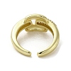 Rack Plating Brass with Clear Cubic Zirconia Cuff Rings LS-RJEW-G308-01C-G-3