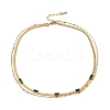304 Stainless Steel with Cubic Zirconia Double Layer Necklaces LS-NJEW-P302-04G-2