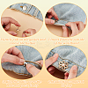 24Pcs 6 Colors Flower Shape Plastic Bead with Zinc Alloy Adjustable Jean Button Pins FIND-GO0002-80-5