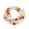 Electroplate Imitation Jade & Opaque & Transparent Glass Beads Strands EGLA-Q135-6x8MM-01B-3