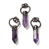 Natural Amethyst Faceted Pointed Bullet Pendants G-A221-03B-1