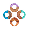 Transparent Resin & Walnut Wood Pendants RESI-CJ0001-73-3