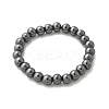 Non-magnetic Hematite Beaded Ball Stretch Bracelets BJEW-M066-B-02-4
