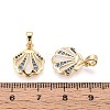 Brass Micro Pave Cubic Zirconia and Enamel Pendants KK-T072-35G-3