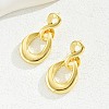 Fashionable Vintage Geometric Symbol Irregular Teardrop Brass Dangle Stud Earrings IJ5546-2