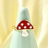Brass Enamel Cuff Open Rings for Women RJEW-F184-10A-G-1