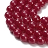 Lab Grown Red Corundum Beads Strands G-L634-B03-8mm-4