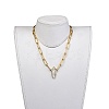 Iron Paperclip Chain Necklaces NJEW-JN02666-01-4