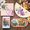 6 Sets 6 Colors Flower PET Waterproof Stickers STIC-TA0001-04-5