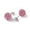 Gifts for Her Valentines Day 925 Sterling Silver Austrian Crystal Rhinestone Ball Stud Earrings for Girl Q286H111-2