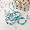Natural Larimar/Pectolite Round Beaded Stretch Bracelet BJEW-A120-01E-2
