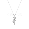 Stainless Steel Rose Pendant Necklace for Women SJ4885-2-1