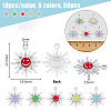 50Pcs 5 Colors Alloy Enamel Pendants ENAM-FH0001-70-2