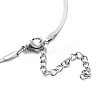 304 Stainless Steel Flat Snake Chain Bowknot Pendant Necklaces for Women NJEW-Z050-01P-02-3