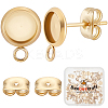 50Pcs Flat Round 304 Stainless Steel Stud Earrings Findings STAS-BBC0005-85A-1