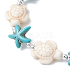 Synthetic Turquoise Beaded Stretch Bracelets for Men Women BJEW-JB11760-02-3