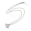 Rack Plating Brass Clear Cubic Zirconia Bee Pendant Box Chain Necklaces NJEW-P317-05P-2