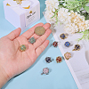10Pcs 5 Styles Natural Green Aventurine & Rose Quartz & Lapis Lazuli & Amethyst & Carnelian Pendants PALLOY-GO00028-3