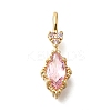 Brass Glass Pendants KK-U061-20G-05-1