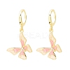 Butterfly Brass Micro Pave Clear Cubic Zirconia Hoop Earrings EJEW-B154-02G-4
