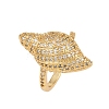 Brass Micro Pave Cubic Zirconia Cuff Rings for Women RJEW-L132-03G-01-4