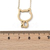 304 Stainless Steel Cat Outline Pendant Necklaces for Women NJEW-F339-03G-3