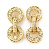 Rack Plating Brass Micro Pave Clear Cubic Zirconia Fold Over Clasps KK-Q814-02G-1