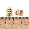 Brass Micro Pave Cubic Zirconia Charms KK-Z129-01G-03-3