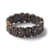 Handmade Millefiori Lampwork Beaded Stretch Bracelets for Men Women BJEW-G738-01A-02-4
