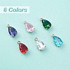 24Pcs 6 Colors Transparent Glass Charms GLAA-PH0001-28-2