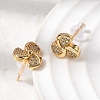 Brass Clear Cubic Zirconia Vortex Spiral Stud Earrings EJEW-A154-02G-3