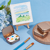 Rectangle Iron Tin Cans with 12-Grid Plastic Empty Watercolor Paint Pans CON-PH0003-12-5