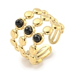 Ion Plating(IP) 304 Stainless Steel Synthetic Turquoise Cuff Rings G-Z056-05G-02-1