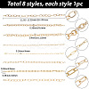 8Pcs 8 Styles 304 Stainless Steel & Aluminum Cable Chains Baseball Cap Chain HJEW-SC0002-51-2