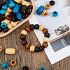 150Pcs 10 Styles Wood European Beads WOOD-FH0002-32-4