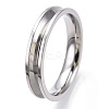 201 Stainless Steel Grooved Finger Ring Settings STAS-WH0039-11D-P-2