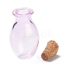 Oval Glass Cork Bottles Ornament AJEW-O032-03C-3